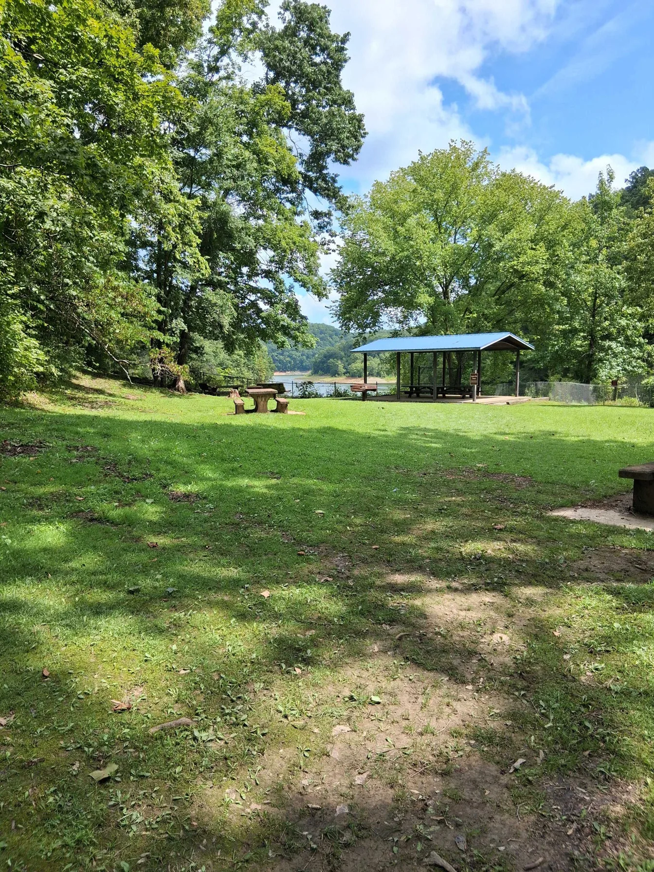 Picnic shelter with a view of Lake Cumberland