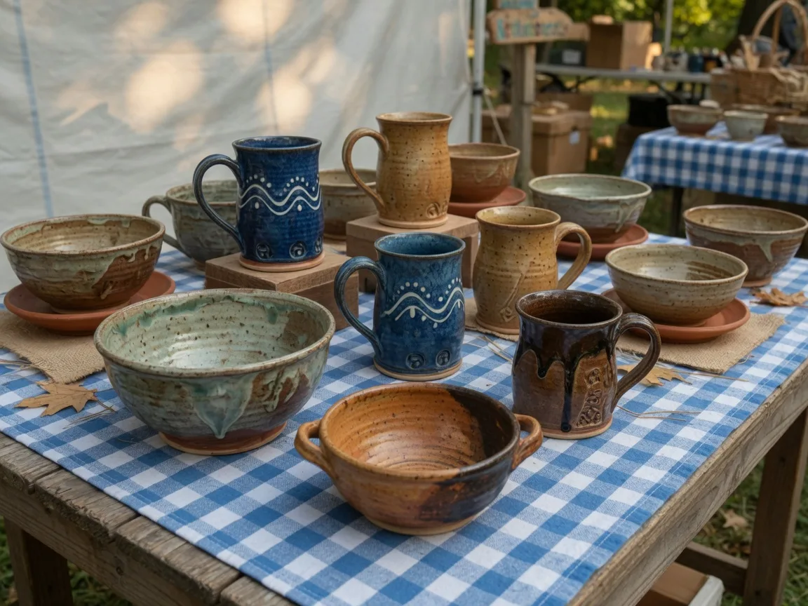 Oak Ridge Pottery at the market — Lake Cumberland near Monticello KY for cabin week swimming and boat access