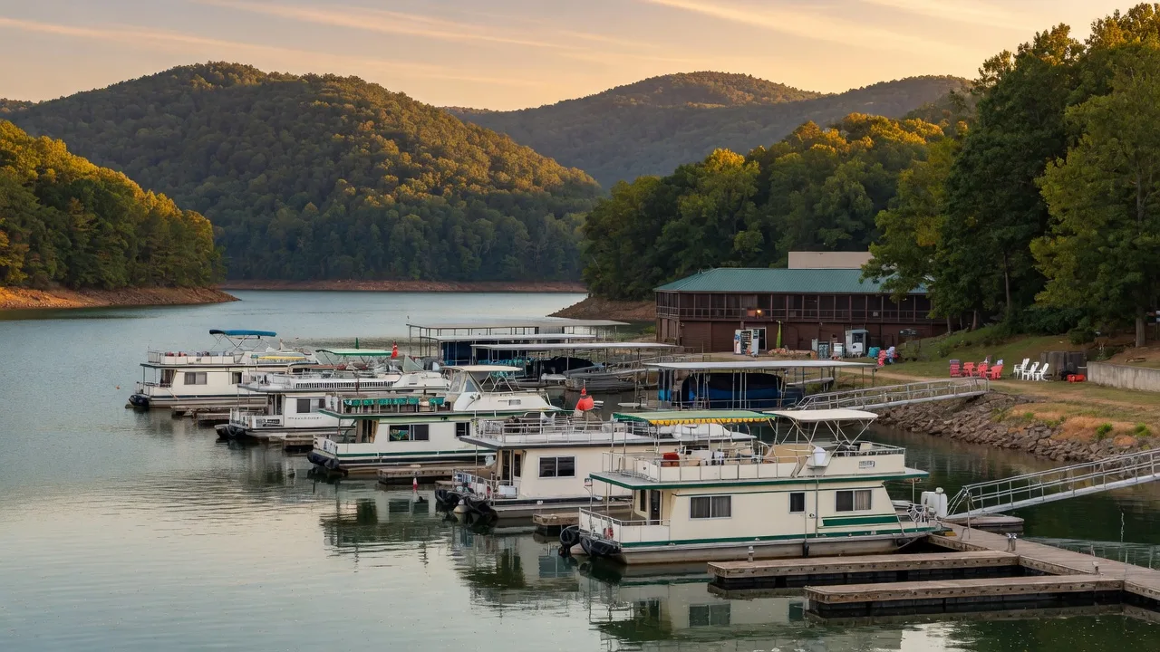 Resort & marina beaches — Lake Cumberland near Monticello KY for cabin week swimming and boat access